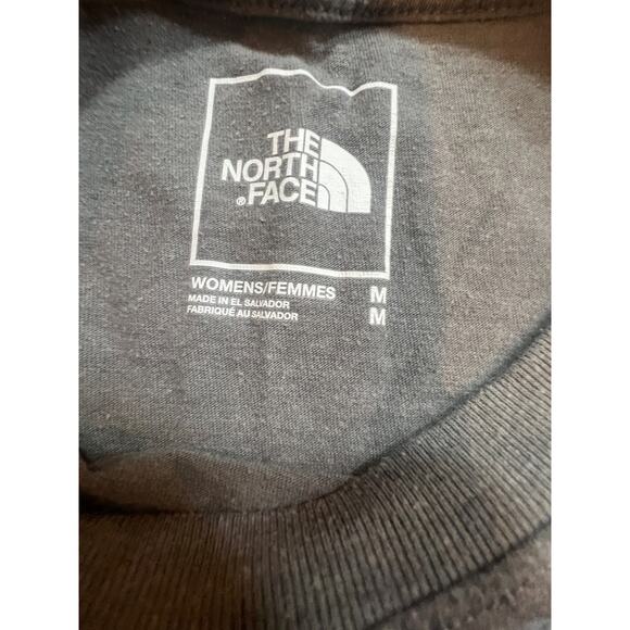 THE NORTH FACE WOMENS BLACK AND GRAY LOGO TEE SIZE MEDIUM - Picture 2 of 4